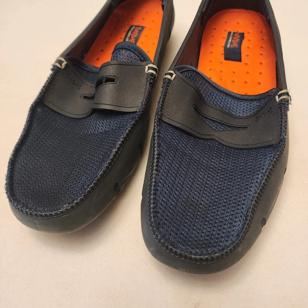 Swims Navy Blue Penny Loafers - Picture 2 of 10